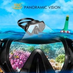 프로기 스노쿨 스노클 세트 성인, 누수 방지 마스크 기어, 파노라마 스쿠버 드라이 탑 여성용 남성용 다이빙 장비 : 팰리트