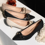 여성 여자 금장 체인 쿠션 뾰족코 구두 스틸레토 하이힐 펌프스 킬힐 H0450 : 슈앤필