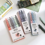 36pcs tanco 젤 잉크 펜 세트 레트로 부드러운 고무 칼집 0.5mm 볼펜 블랙 컬러 쓰기 학교 사무실 f7299 : 다파라구대