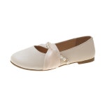 소프트 가죽 진주  메리제인 슈즈 여 봄 들러리 스커트 플랫 명원 단화 : S무역