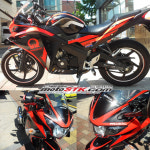 혼다 cbr125 프라막 블랙&레드 스타일 바이크, 오토바이 전체 데칼 모토스티커 : 오가다 데칼
