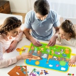 몬테소리보드 몬테소리 교육용 공룡 동물원 바쁜 보드 정글 동물 휴대용 펠트 스토리텔링 유아 감각 놀이 장난감 유치원 학습 2 세트 : 시아직구대행