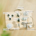 몬테소리보드 몬테소리 바쁜 보드 잠금 해제 장난감 나무 조기 교육 퍼즐 음악 유치원 빌딩 블록 보조 아기 선물 : 시아직구대행