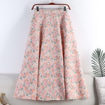 중간 웨트 하이 스윙 h2374 프린트 라지 2022 스커트 복고풍 a 플라워 여성용 : 쿠로라인