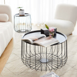 미드센츄리 모던 애플 원형 철제 거실 소파 커피 테이블 5종 : 리비니아