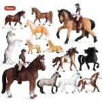 장난감  Oenux 야생 Steed Clydesdale 말 동물 모델 액션 피규어 농장 안정 라이더 승마 기사 기수 PVC 인형 아이 : 시아직구대행