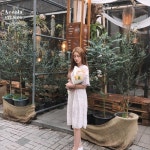 연보라 꽃 원피스 여름 쉬폰 목 을 보여주 : 엘리아