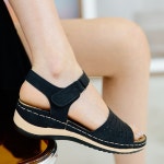 [H1152]여성 여름 토오픈 찍찍이 펀칭 슬링백샌들 : 새로이클라쓰