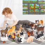 몬테소리 가축 동물 모델 행복한 농장 교통 주차장 퍼즐 조기 교육 부모-자녀 상호 작용 농장지도 : 시아직구대행