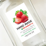 딸기청 포장 스티커 수제 과일청 냉동 딸기우유 리얼생딸기라떼 스티커 : 코너스샤인