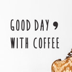 good day with coffee 쉼표 카페 감성 레터링 스티커 large : 코이핀즈