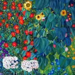 해바라기캔버스 해바라기 구스타프 클림트 Bauerngarten 풍경 캔버스 벽 아트 그림 액자 포스터와 문구 농장 정원 홈 장식 : 니더마켓식스