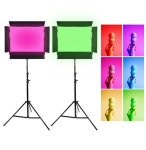 큐브모아 스튜디오 RGB LED 라이트 CU-5000C 2등세트/사진 영상 방송 촬영조명 : 대명포엠