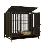 대형개집 야외 강아지 케이지 울타리 diy 철제 견사 60x45x52CM,검은 색 : MerryMarket