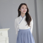 생활한복  가람슬기 이중깃 철릭원피스 하늘 : 생활한복 실과바늘