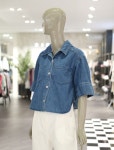 [시슬리] 데님 크롭 반팔 셔츠 SAWSC2331 : 현대GD 시슬리