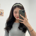 에스닉 자수 레이스 머리띠 얇은 잎새 무늬 반다나 헤어밴드 : 라망수아