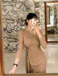 두나미시 | [최혜정 원피스] 여성 봄 랩스타일 트임 롱 원피스 : 꿈꾸는 고양이