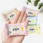 꼬맹이 휴대용 미니 여행용 물티슈 외출 아이들 등하교 10매 60팩 티슈왕 : 청개구리물티슈