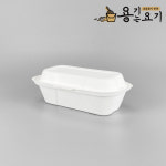 원터치 펄프 용기 핫도그케이스 사라다 햄버거 샌드위치 크로플 디저트 포장용기 (500개) : 용기는요기