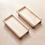 HYR75A 원목 삼나무 본체 바퀴형 받침대 : 히트가구