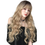 하이유니 글램 펌 롱 헤어 긴머리 통가발 가발 68cm + 가발망 + 거치대 세트 : 하이유니 쥬얼리