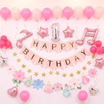[예쁨주의 지호] 플라워프린세스 사각 해피생일풍선세트 : 예쁨주의 지호