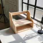 HYR73B 400 원목 2단 선반 책꽂이 고무나무 : 히트가구