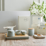[SET] 은은한 그레이 차도구세트 + 최고 등급 잎차 48g (쇼핑백 증정) : 부부티하우스