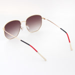 빅사이즈 투톤 금테 선글라스 UV 자외선 차단 다각 메탈 H5474 골드(브라운) : 라피던트