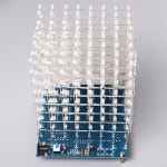 3D LED 스퀘어 8x8x8 Cu-be 라이트 블루 전자 DIY 키트 강화 능력 뉴스 3mm led : 알통알밤몰