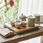 [SET] 은은한 그레이 차도구세트 + 최고 등급 잎차 48g (쇼핑백 증정) : 부부티하우스