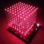 3D LED 스퀘어 8x8x8 Cu-be 라이트 블루 전자 DIY 키트 강화 능력 뉴스 3mm led : 알통알밤몰