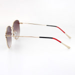 빅사이즈 투톤 금테 선글라스 UV 자외선 차단 다각 메탈 H5474 골드(브라운) : 라피던트