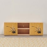 일러스트 프린팅 고무나무 원목 도어형 수납 선반 거실장 TV다이서랍장 : 홈앤퍼니