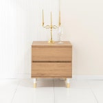 2단 서랍장 소품진열 침대옆 협탁 500 골드다리 좌식화장대 아이방서랍 : 홈앤퍼니