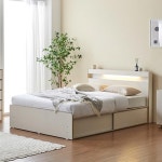 헤드조명 선반 조명침대 슬라이딩 하단서랍 Q 수납침대 견고한침대프레임 : 홈앤퍼니