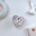 리본 큐빅 하트 이지 그립 톡홀더 스마트톡 : 이모트