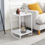 화이트 블랙 철제 스틸 2단 소품디피 진열 협탁 사이드 테이블 원목협탁 : 홈앤퍼니