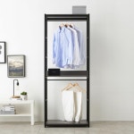 원룸 의류 정리 수납 철제프레임 800 2단 시스템 행거 헹거 고급옷걸이 : 홈앤퍼니