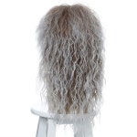 자연스러운 남자가발 부분가발 합성 블랙 실버 가발 긴 곱슬 푹신한 남성용 펑크 코스프레 할로윈 디스코 록 파티 : 바이소싱