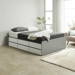 2단서랍 하부수납 벙커 Q 매트리스 퀸 2인 무헤드 침대 매트리스침대 침구 : 홈앤퍼니