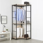 공간활용 드레스룸 옷방 틈새 모서리 2단 시스템행거 코너장 바지옷걸이 : 홈앤퍼니