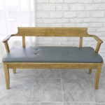 연그레이 네이비 3인 등받이 원목 우드 나무 긴의자 벤치 휴게실의자 소파 : 홈앤퍼니