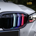 Bmw용 자동차 앞 범퍼 그릴 LED 라이트 올 블랙 레이싱 비엠더블유 G20 G21 G28 3 시리즈 330i M3 2019-2021 에 적합 : 새라Mall