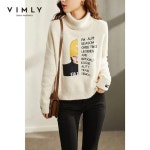 여성의류 Vimly 2021 겨울 스웨터 패션 터틀넥 루스 풀 : 단풍소리