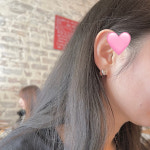 925 SILVER 실버 볼륨하트 원터치 귀걸이 : 순순 soonsoon