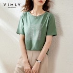 VIMLY 캐주얼 Tshirt 여성 패션 라운드 넥 프린트 T 넥 T 상의 티셔츠 : 이팝나무입니다
