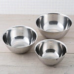 조개 인 18cm / 21cm / 24cm 그릇 & 자루 메쉬 6 개 세트 (초 중 대) 스테인레스 스틸 중첩 수납 일체화 타입 조리기구 혼자 생활 : 와이드웨이브