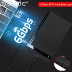 외장하드 케이스 TISHRIC 외장 2.5 인치 SATA-USB3.0 HDD 인클로저 모바일 하드 드라이브 박스 SSD 스토리지 PC 노트북 지원... 